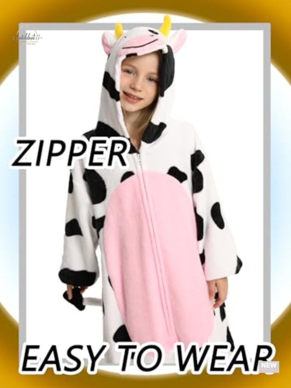 Unisex Kids Animal Onesie Flannel Fleece Hooded Pajama Costume - Picture 2 of 6